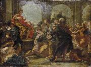 Giovanni Battista Gaulli Called Baccicio Painting depicting historical episode between Scipio Africanus and Allucius oil painting artist